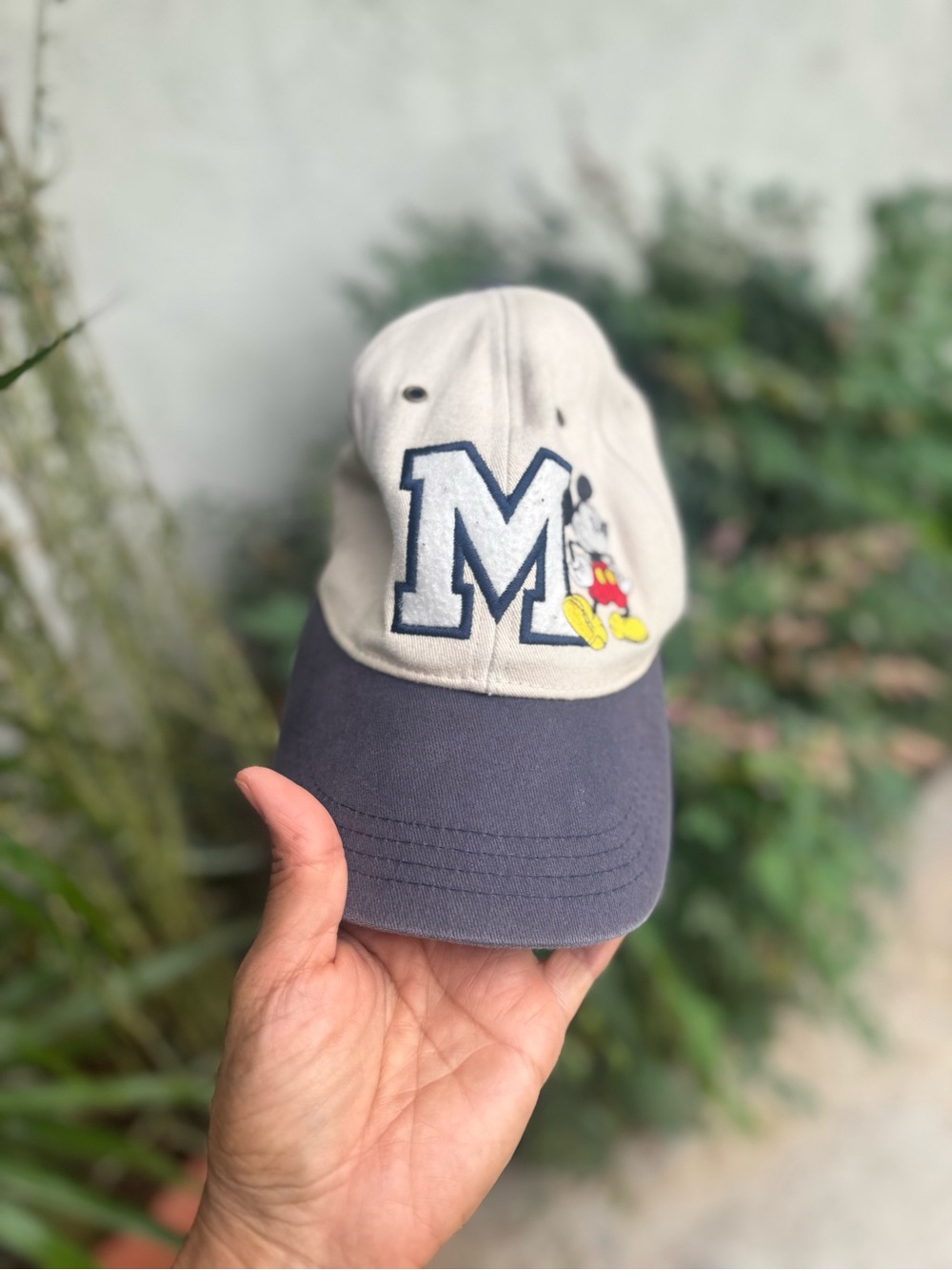 Disney Two-Tone Baseball Cap with Mickey & 'M' Logo - Cream & Black